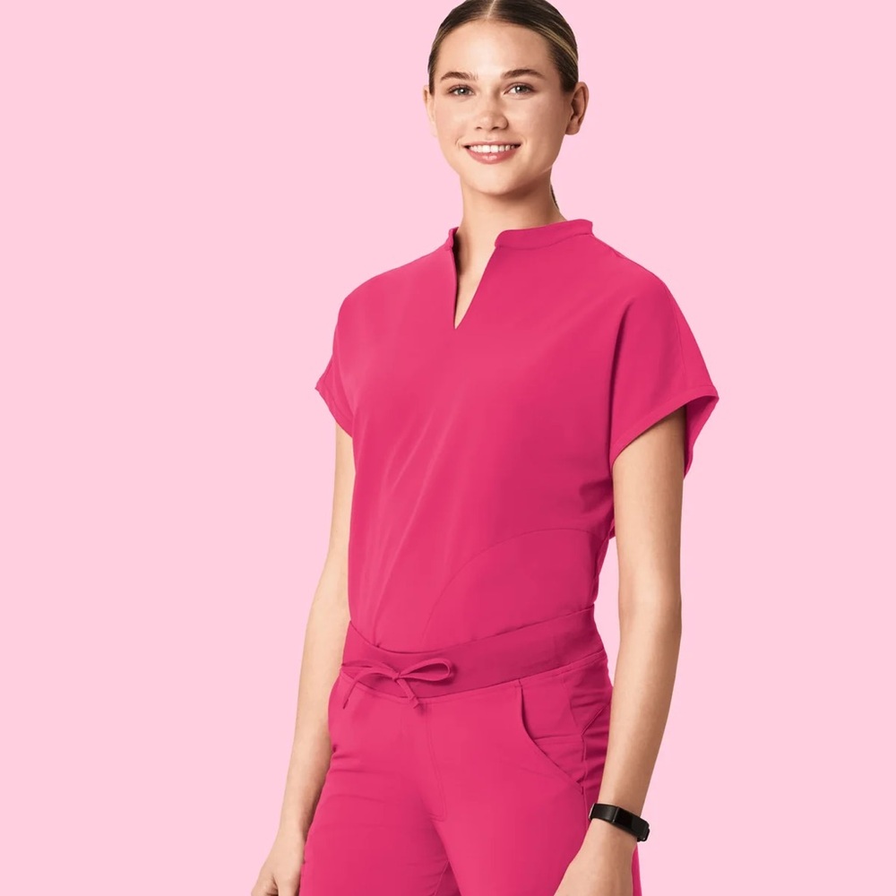 New! Mandala Scrub Top & Pants Set Pink Azalea Medium Top Small Pant